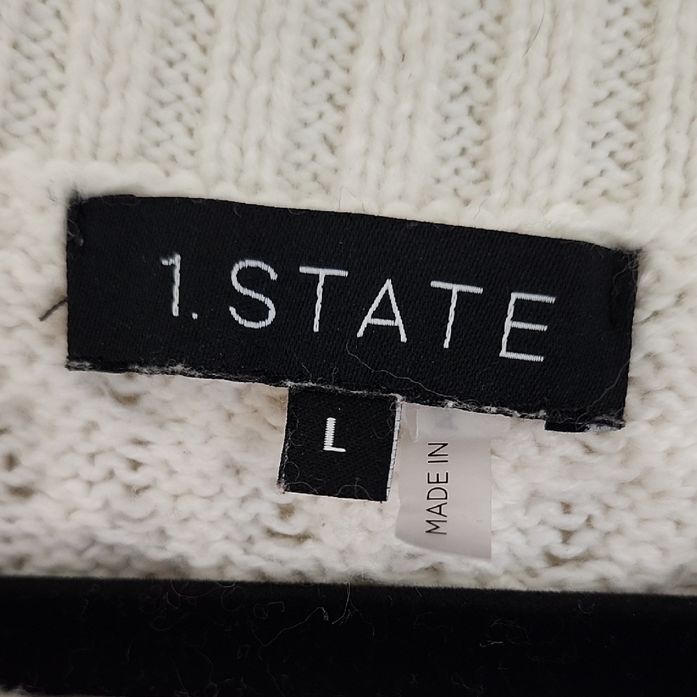 State Cream Crew Neck Sweater Soft Cozy Design - Picture 2 of 8